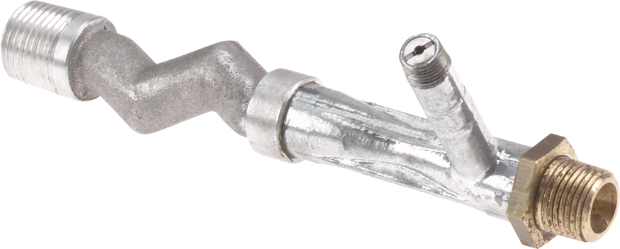 Richards, Die-cast, white metal body with integrally cast side arm, plated Brass nozzle; cast aluminum baffle tube. 3/8" (1/2" drain, 1/8" NPT vacuum) Water Inlet, 7"(178mm) Length